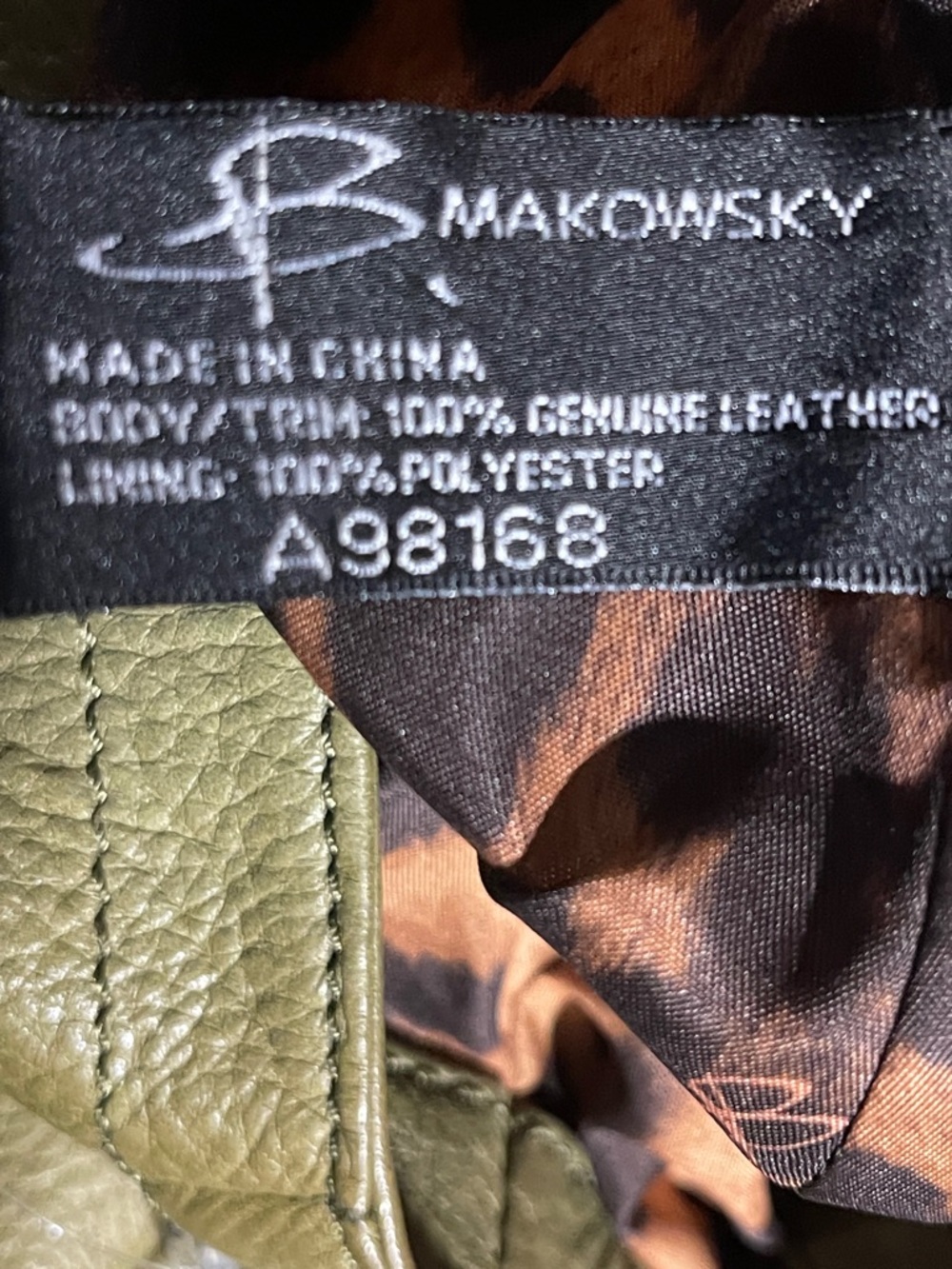 b. makowsky Olive Green Braided-Handle Shoulder Bag - Picture 10 of 16